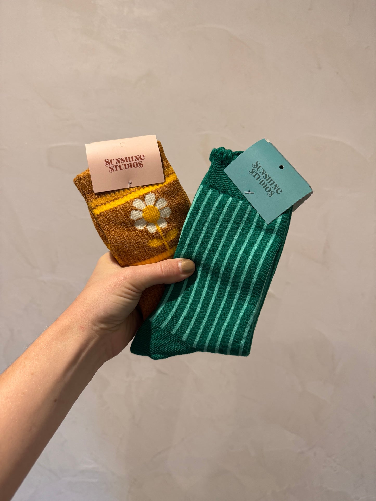 Emerald Striped Crew Socks